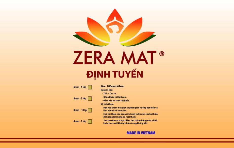 Thảm tập yoga ZERA Mat định tuyến (6mm - 1 lớp & 8mm - 1 lớp) 